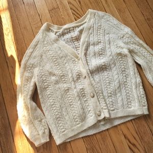 Simple Retro cream Cardigan